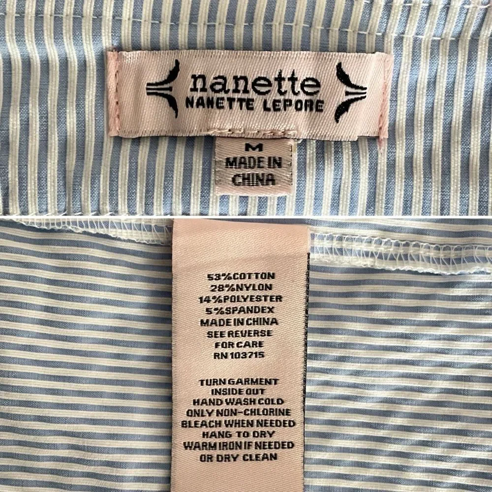 Nanette Lepore Shorts Blue White Stripe M